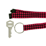 Pink & Black Colored Fabric Lanyard-Keychain #118