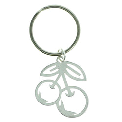 Cherries Split-Ring-Keychain Silver-Tone Color  #119
