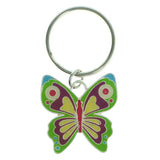 Butterfly Split-Ring-Keychain Silver-Tone & Multi Colored #120