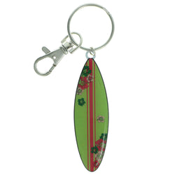 Surf Board Split-Ring-Keychain Green & Pink Colored #134