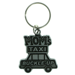 Car Mom's Taxi Split-Ring-Keychain Silver-Tone Color  #138