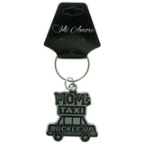 Car Mom's Taxi Split-Ring-Keychain Silver-Tone Color  #138
