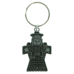 Inspirational Angel God Bless Our Teachers Split-Ring-Keychain Silver-Tone Color  #145