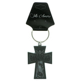 Inspirational Cross Military Split-Ring-Keychain Silver-Tone Color  #146