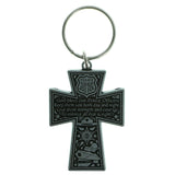 Inspirational Cross Police Officers Split-Ring-Keychain Silver-Tone Color  #147