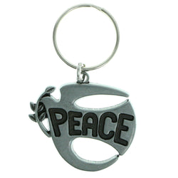 Dove Peace Split-Ring-Keychain Silver-Tone Color  #150