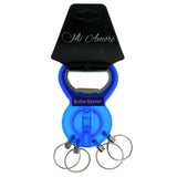 Bottle Opener Detatchable Split-Ring-Keychain Blue & Silver-Tone Colored #152