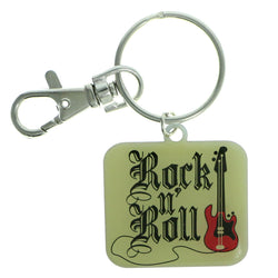 Rock n Roll Guitar Split-Ring-Keychain Yellow & Red Colored #160