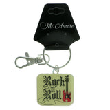 Rock n Roll Guitar Split-Ring-Keychain Yellow & Red Colored #160