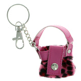 Hand Bag Split-Ring-Keychain Pink & Black Colored #164