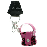 Hand Bag Split-Ring-Keychain Pink & Black Colored #164