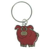 Pig Split-Ring-Keychain Silver-Tone & Pink Colored #180