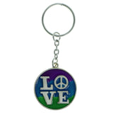 LOVE Peace Sign Split-Ring-Keychain Silver-Tone & Multi Colored #188