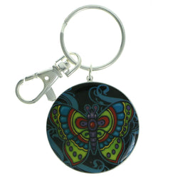 Butterfly Split-Ring-Keychain Silver-Tone & Multi Colored #190