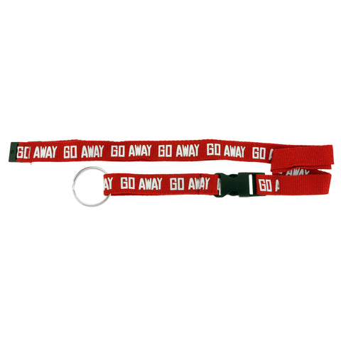 Go Away Lanyard-Keychain Red & White Colored #18