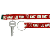 Go Away Lanyard-Keychain Red & White Colored #18