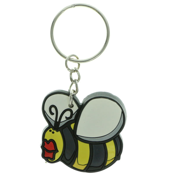 Bumble Bee Split-Ring-Keychain Black & Yellow Colored #029