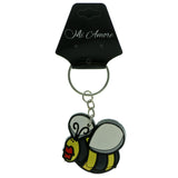 Bumble Bee Split-Ring-Keychain Black & Yellow Colored #029