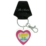 Heart Love Is All I Need Split-Ring-Keychain Clear & Multi Colored #202