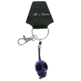 Sculpted Skull Split-Ring-Keychain Purple Color  #203