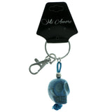 Sculpted Skull Split-Ring-Keychain Blue Color  #204