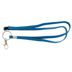 Stretchy Lanyard-Keychain Blue & Silver-Tone Colored #209