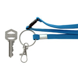 Stretchy Lanyard-Keychain Blue & Silver-Tone Colored #209