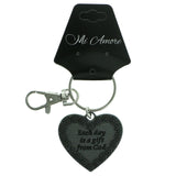 Inspirational Heart Split-Ring-Keychain Silver-Tone Color  #210