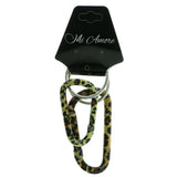 Carabiner Cheetah Print Set Of Two Split-Ring-Keychain Brown & Black Colored #215