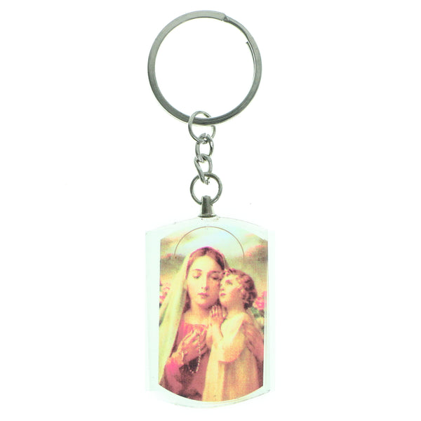 Clear & Multi Colored Acrylic Religious-Keychain #224