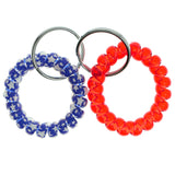 Stars Set Of Two Coil-Bracelet-Keychain Blue & Red Colored #225