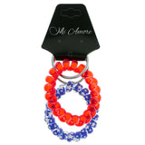 Stars Set Of Two Coil-Bracelet-Keychain Blue & Red Colored #225