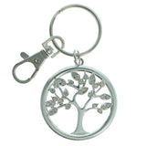 Tree Of Life Split-Ring-Keychain With Crystal Accents  Silver-Tone Color #227