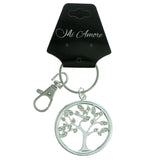 Tree Of Life Split-Ring-Keychain With Crystal Accents  Silver-Tone Color #227