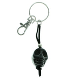 Sculpted Skull Split-Ring-Keychain Black Color  #232