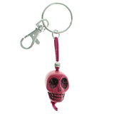 Sculpted Skull Split-Ring-Keychain Pink Color  #241