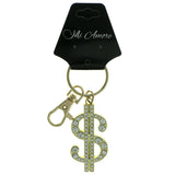 Dollar Sign Split-Ring-Keychain With Crystal Accents  Gold-Tone Color #308