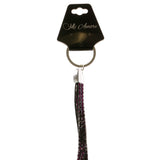 Purple & Black Colored Fabric Lanyard-Keychain With Crystal Accents #240