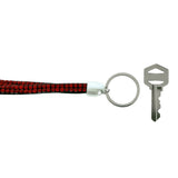 Red & Black Colored Fabric Lanyard-Keychain With Crystal Accents #250