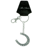 Horse Shoe Split-Ring-Keychain With Crystal Accents  Silver-Tone Color #253
