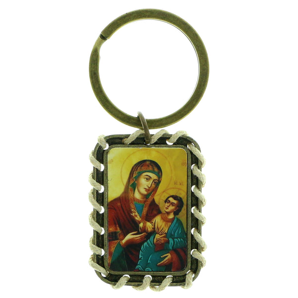 Gold-Tone & Multi Colored Metal Religious-Keychain #255