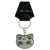 Cat Split-Ring-Keychain Black & White Colored #260