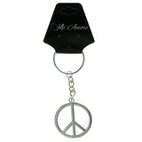 Peace Sign Split-Ring-Keychain Silver-Tone Color  #262