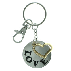 Love Heart Split-Ring-Keychain Silver-Tone & Gold-Tone Colored #267