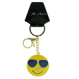 Smiley Face Sunglasses Emoji-Keychain Yellow & Blue Colored #275