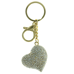 Heart Split-Ring-Keychain With Crystal Accents  Gold-Tone Color #305