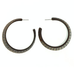 Brown Acrylic Hoop-Earrings #LQE1038