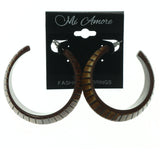 Brown Acrylic Hoop-Earrings #LQE1038