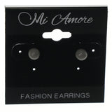 Gray Acrylic Stud-Earrings #LQE1091
