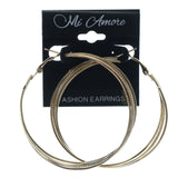 Gold-Tone Metal Hoop-Earrings #LQE1141